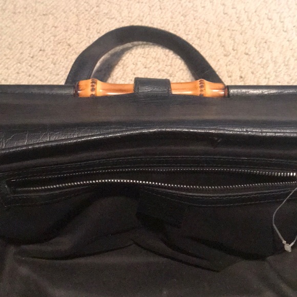 Gucci bamboo satchel in black gg print - Picture 8 of 8
